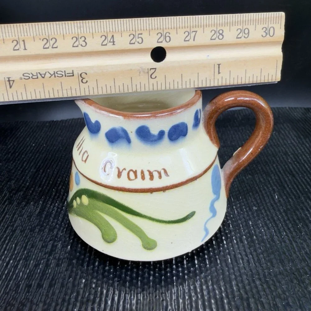 Watcombe Torquay Pottery Small Pitcher‎ Creamer Motto Ware England Handpainted